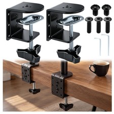 2 PCS Heavy Duty Desk Clamp Monitor Mount Universal Grommet Fits 0.44 Inch picture