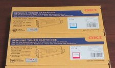 Set of 2 New Sealed Genuine OKI C712 Color Toner Magenta Cyan, 46507602 46507603 picture