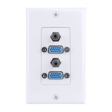 Construct Pro VGA + 3.5mm Dual Audio Wall Plate (White) picture