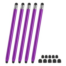 5 Pcs Stylus Pens for Touch Screens, 2 in 1 Universal Capacitive Stylus, Purple picture