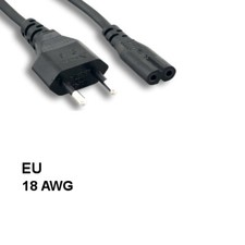 10PCS 6' EU Europe Non-Polarized 2 Pin Power Cable IEC-60320 C7/CEE 7/16 18AWG picture