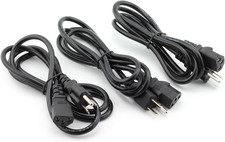 3-Pack Desktop Monitor Computer Universal 3 Feet AC Power Cord Cable picture