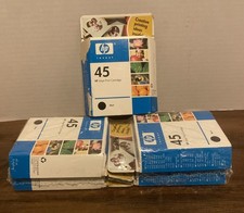 NOS SEALED HP 45 BLACK INK CARTRIDGE LOT OF 5 AS-IS, EXPIRED DEC 2005 picture