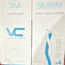 Vertical Cable Cat5e CMR Riser Rated Solid Bare Copper Blue Cable 1000ft picture
