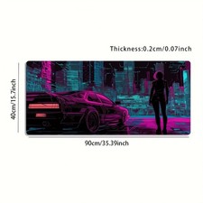 1pc Large-sized Esports Gaming Mouse Pad, Cyber City Car Character Trendy Styl picture