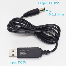 1pc High Quality 3.3ft/1M USB A Male 5V to 12V DC 5.5x2.1mm Male Step-Up Cable picture