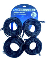 CAT6 Network Cable 50ft. 15m 26 Gauge Performance Ethernet Cable *LOT OF 4* picture