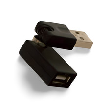 Flex USB Adapter Swivel 360 Degree Male to Female Adapter Plug - Black picture