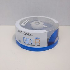Memorex BD R 25GB 4X Blu ray Recordable Disc 15 Pack Spindle Blank Media picture