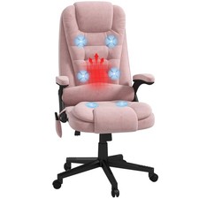 Executive Office Chair Vibration Massage Velvet Pink 921-171V86PK HOMCOM Points picture