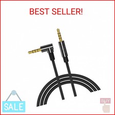 CableCreation 3.5mm Aux Cord 3FT/0.9m, Right Angle TRRS 3.5MM Male to Male Auxil picture