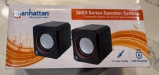MANHATTAN USB Powered Stereo Speaker System - Small Size - with Black Silver  picture