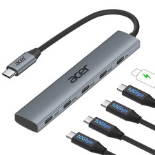10 Gbps USB C Hub, 4-Port USB C Splitter with 100W Power Delivery, Fast Data Tra picture