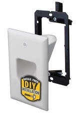 DataComm Electronics 1-Gang Recessed Cable Wall Plate with Bracket, In-Wall C... picture