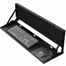 VIVO Black Flip Down 30 inch Keyboard Tray Wall Mount with Mouse Pad picture