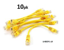 10-PACK  6inch CAT5e UTP Ethernet RJ45 Full 8-Wire Patch Cable, Yellow picture