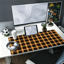 1pc Non-Woven Black Orange Yellow Classic Retro Checkered Texture Pattern Mous picture