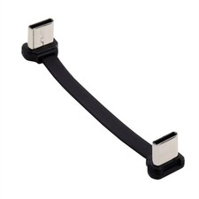 cablecc 65W ltra Slim Flat Power Data USB-C Type C to Cable 10cm, Grey picture