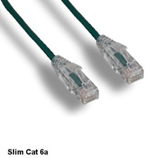 KNTK Green 10ft Slim Cat6a UTP Patch Cable 28AWG Ethernet RJ45 Network Snagless picture