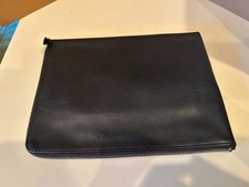 Mark And Graham Harvey Leather IPad Case Black Goldtone Zip 8 x 10.5