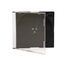 Maxtek Ultra Thin 5.2mm Slim Clear CD Jewel Case with Built in Black Tray, 10... picture
