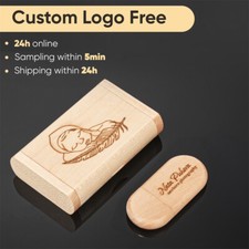 Lot Wood USB Flash Drive 2.0 High Speed Free Logo Wedding Gift Pen Drive 128GB picture
