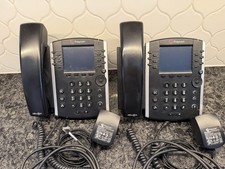 Lot of 2 - Polycom VVX 400 Phones VOIP. Factory Reset & Tested picture