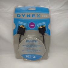 NEW VGA PC MONITOR EXTENSION CABLE RETAIL PACKAGING SEALED DYNEX  10 FEET. F picture