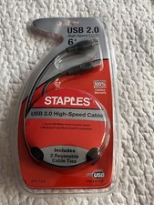 Staples BRAND NEW UNOPENED USB 2.0 High-Speed Cable 6' Original Package SEALED picture