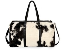 Authentic cowhide Designer hair leather duffel bag modern travel essential Cabin picture