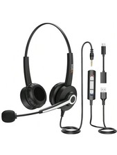 USB Headset with Mic 3-In-1 Computer Headset  Audio Controls & Noise Cancelling picture