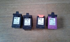 Four (4) HP ink cartridges Hp61 empty used picture