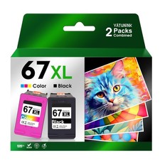 Cartridges 67XL Black Tri Color Compatible HP DeskJet Envy YATUNINK Ink Combo picture