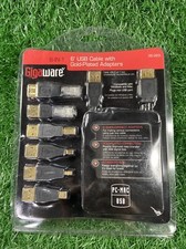 NEW GIGAWARE 6-IN-1 USB CABLE WITH GOLD PLATED ADAPTERS-PC-MAC picture