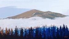 Landscape  aenami trees hills artstation nature Custom Gaming Mat Desk picture