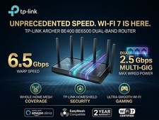 ​TP-Link (Archer BE400) BE6500 Dual-Band Wi-Fi 7 Router Black - New From Amazon  picture