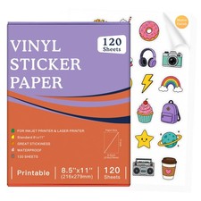 Veicevol 120 Sheets Matte Printable Vinyl Sticker Paper, 8.5x11, for Inkjet |... picture
