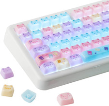 Cute Cat Keycaps Set, Mao Profile, PC Keycap for MX Switches Mechanical Keybo... picture