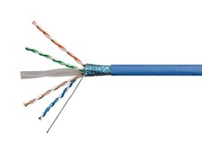 Monoprice Cat6A Ethernet Bulk Cable - Solid, 550Mhz, F/UTP, 500 feet, Blue picture