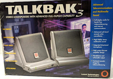 Vintage Lucent Talkbak 3 Stereo Speakers w/ Advanced Full-Duplex Capability 1997 picture
