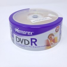 Memorex 25 Pack Blank DVD R 4.7GB Write Once DVD Disc 16x - Brand New Sealed picture