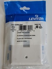 Lot of 8 NEW 41080-1WP Leviton 2-Port Wallplates White picture