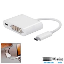 USB-C Male to DVI-I Dual Link Female + USB Type C Female Adapter For PC Laptop picture