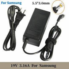 19V 3.16A 60W Laptop Charger for Samsung Power Adapter Supply Cord 5.5*3.0mm USA picture