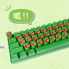 3D Little Frog Keyboard Green Cherry Mechanical Keyboard Personality Cute Gift picture