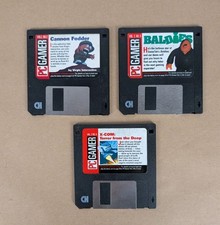 Vintage Lot 3 PC GAMER 3.5” Floppy Demo Disk Vol. 2 X-Com Cannon Fodder Baldies picture