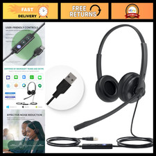 Wired USB-A Headset with Noise Cancelling Mic, In-Line Control, On-Ear Design picture
