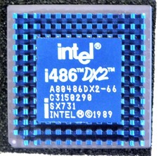 Intel i486 DX2 66 CPU A80486DX2-66 SX731 Blue Heatsink Ceramic PGA Processsor picture