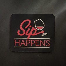 Non-Slip Mouse Pad. Wine Glass Design. Funny and cute. Nice condition. picture