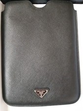 PRADA iPad Mini Case Saffiano Travel Leather Sleeve Black Brand New picture